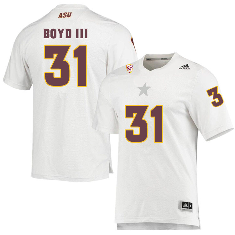 Men #31 Jean Boyd IIIArizona State Sun Devils College Football Jerseys Sale-White - Click Image to Close
